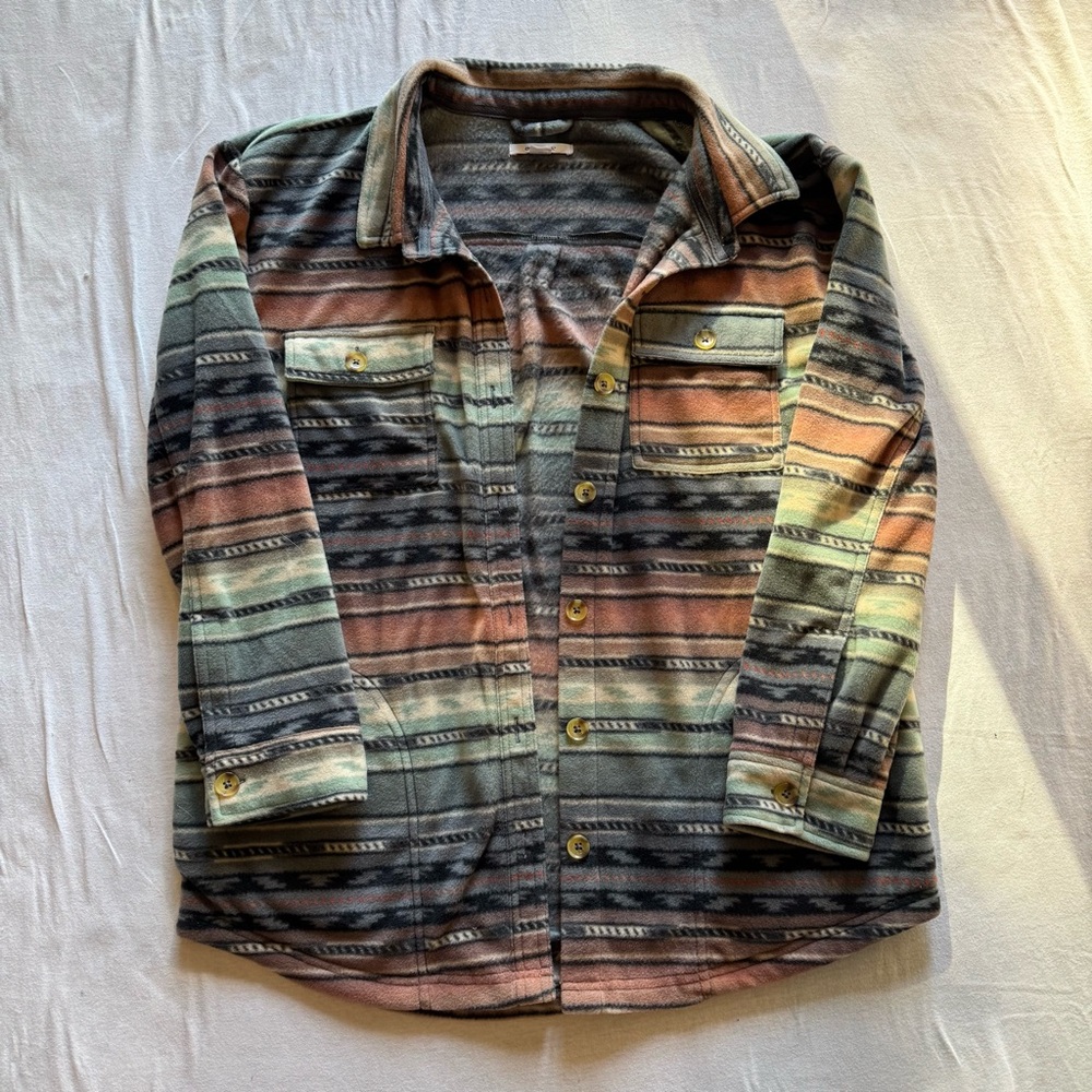 O'Neill Multicolor Patterned Fleece Jacket - Size M